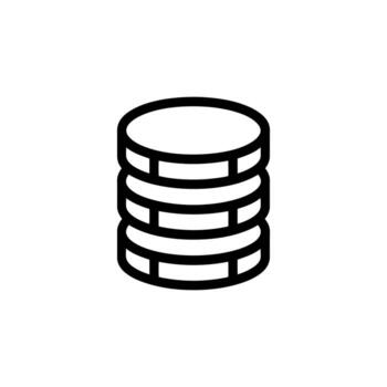 apilar de Tres servidor base de datos icono aislado en blanco antecedentes para diseños vector