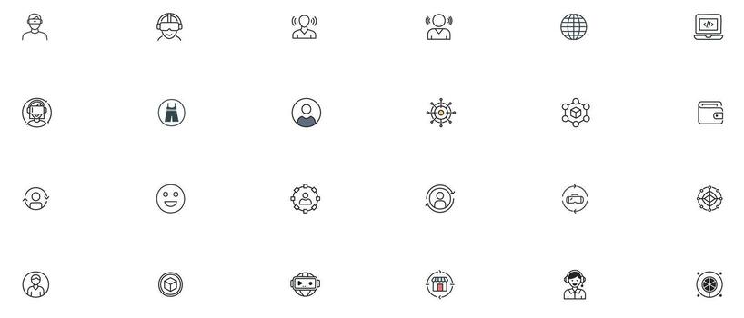 Icons of technology and communication roles vector