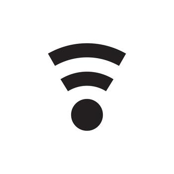 Simple Black Wireless Signal Icon for Network Access vector