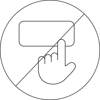 sketch icons are prohibited and icons of hands clicking buttons vector