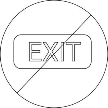 sketch of prohibited icon and exit board icon vector
