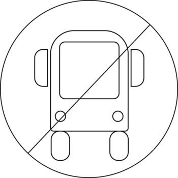 sketch of prohibited icon and bus icon vector