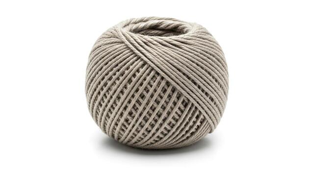 Ball of twine isolated on white background, a versatile material for crafting, wrapping, and securing various items photo