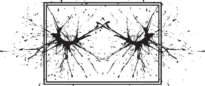 resumen negro tinta salpicar marco cerca arriba vector