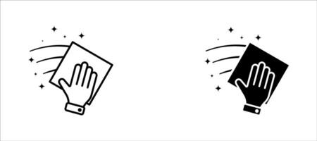Cleaning cloth line icon set. Wipe with a rag symbol. Housekeeping equipment sign. illustration on white background vector