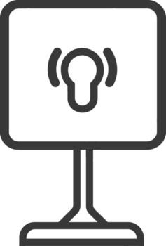 un computadora monitor con un micrófono icono vector