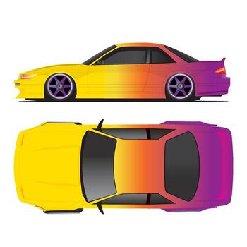 street car concept gradient color body vector
