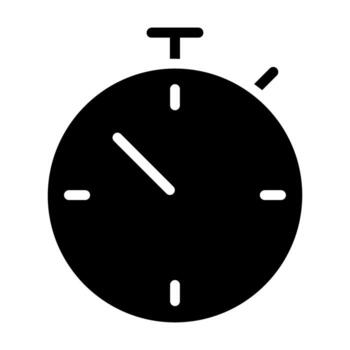cronógrafo sólido icono. hora ilustración aislado en blanco. reloj glifo estilo diseño, diseñado para web y aplicación eps 10 vector