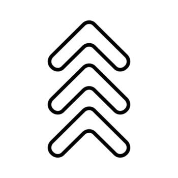 Arrow icon or sign. A thin line sign. Isolated contour symbol illustrationeb. Design for web. vector