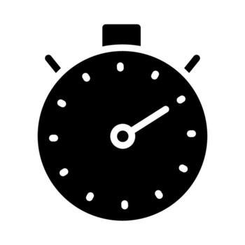 Stopwatch solid icon. Time illustration isolated on white. Clock glyph style design, designed for web and app. vector