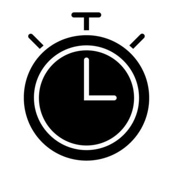 cronógrafo sólido icono. reloj ilustración aislado en blanco. hora glifo estilo diseño, diseñado para web y aplicación eps 10 vector