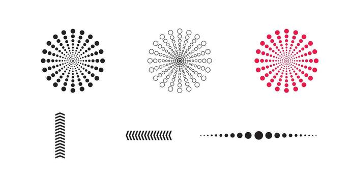 resumen trama de semitonos punto modelo con flechas y geométrico Estallar líneas para moderno antecedentes y gráfico elementos vector