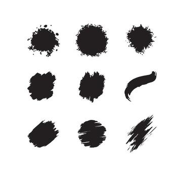 cepillo carrera diseño colección con múltiple piezas de artístico pintar efectos adecuado para creativo antecedentes, texturas, y resumen Arte utilizar vector