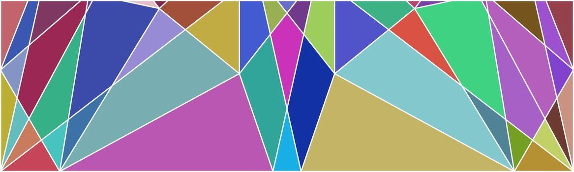 resumen Arte con geométrico formas en un Frío, moderno color paleta, con Delgado blanco líneas delineando cada segmento. vector