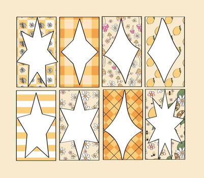 naranja y amarillo modelo marcos conjunto vector