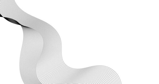 Abstract with black wave lines on white background Copy Space Design vector