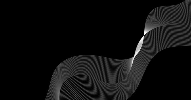 Abstract Curve lines on black background Copy Space Design vector
