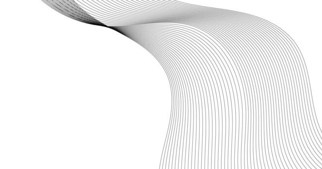 Abstract Black wave on white background Copy Space Template for design vector