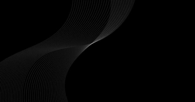 Curve Lines on Black Abstract Copy Space background vector