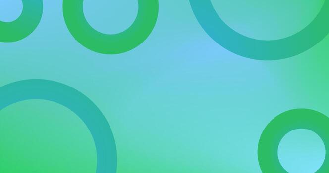 Green Blue Background with Gradient Circles Different shades and thickness Abstract pattern vector