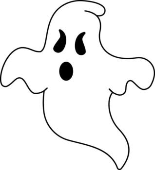 Spooky ghost with a surprised expression vector