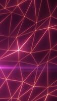 Abstract background with glowing triangular grid lines in orange against a deep purple backdrop video