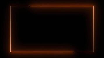 abstrato brilhando néon quadro, Armação com luminoso retangular linhas, criando uma futurista laser caminho efeito. perfeito para moderno rede fundos, digital projeto, e ficção científica visuais. video