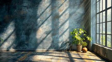 a esvaziar quarto com uma janela e uma plantar video