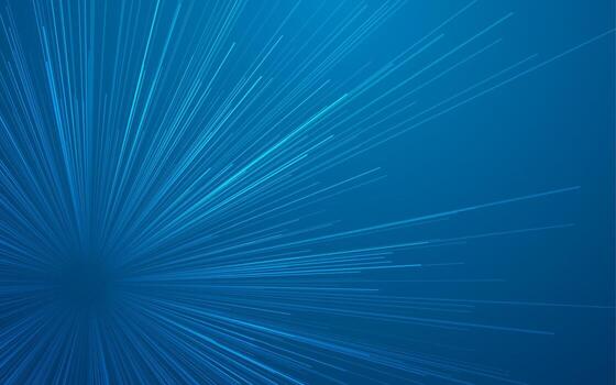 Blue linear rays abstract geometric tech background vector
