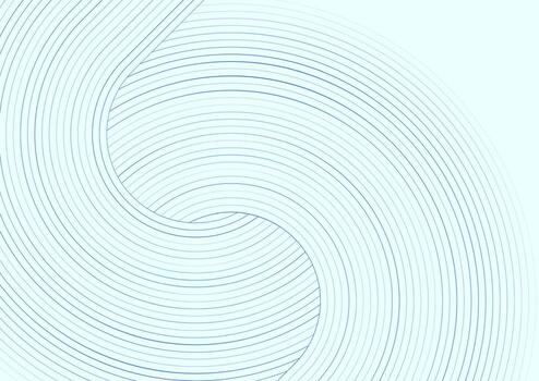 Blue linear circles abstract geometric tech background vector