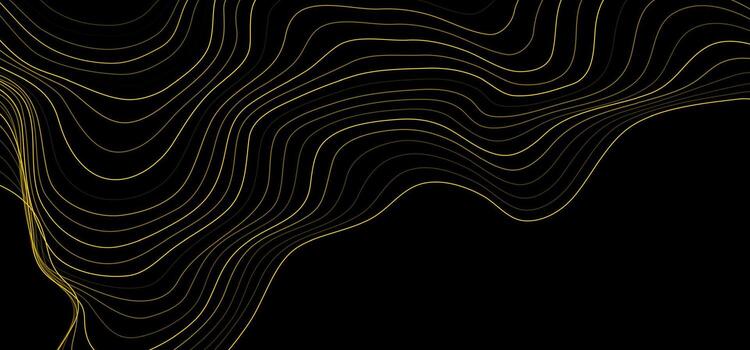 Orange minimal wavy lines abstract futuristic tech background vector