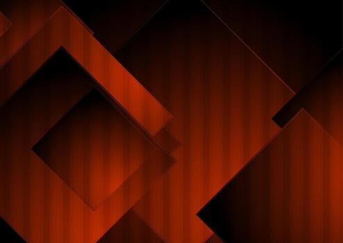 Black and red striped squares geometric tech abstract background vector