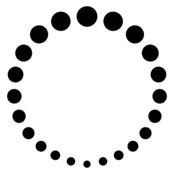 Abstract loading circle made of black dots in circular pattern vector