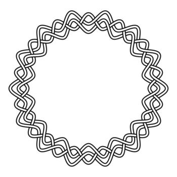 Celtic knot circle frame, ornamental loop border, design vector