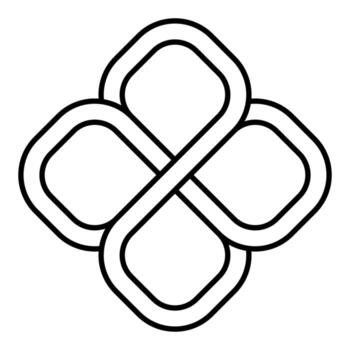 Symmetrical geometric knot emblem with infinity loop and diamond shapes vector
