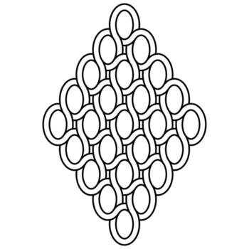 Chain mail Interlocking linked oval diamond pattern, geometric weave vector