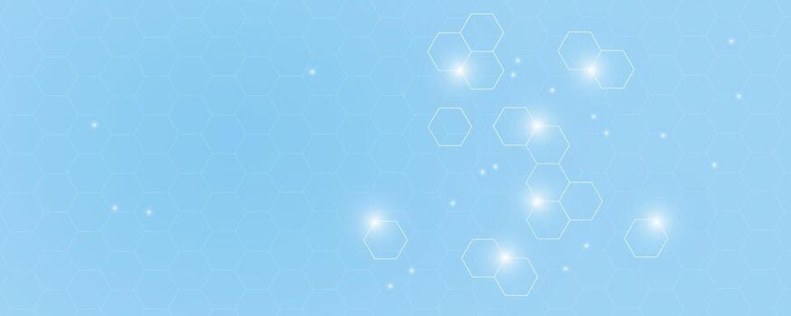 Abstract light background with hexagon pattern, geometric futuristic tech bg for medical, science, bio vector