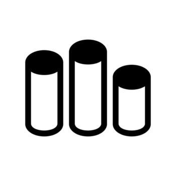 Cylindrical Bar Chart Outline for Statistical Data Visualization vector