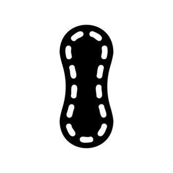 menstrual almohadilla icono con un rayado línea representando un absorbente núcleo vector