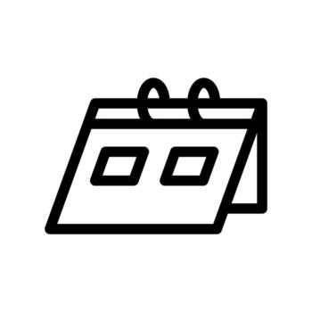 Desk Calendar Icon with a Flipping Page in a Simple Outline Style vector