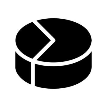 Three-Dimensional Pie Chart for Business Data and Market Share Analysis vector