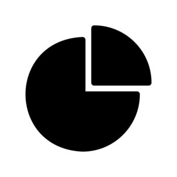 Simple Pie Chart with One Quarter Segment for Data Representation vector
