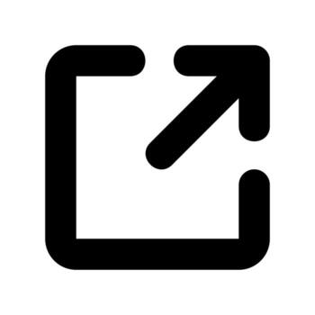 External Link Icon with an Arrow Pointing Out of a Box vector