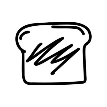 Outline Icon of a Slice of Toast with Butter for Breakfast Concepts vector