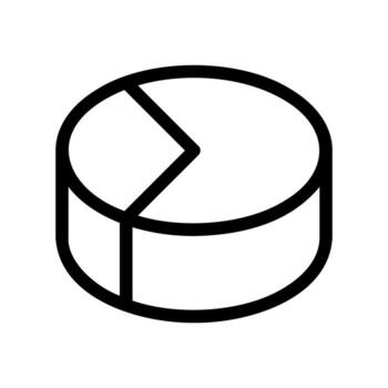 tridimensional tarta gráfico icono demostración datos segmentación vector