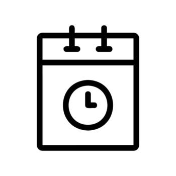 Event Schedule Icon with a Clock on a Calendar Page for Time Management vector