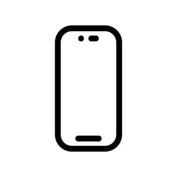 Minimalist Outline of a Modern Smartphone with a Front-Facing Camera Notch vector