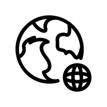 Global Network Icon with Earth and a Grid Sphere Symbol vector