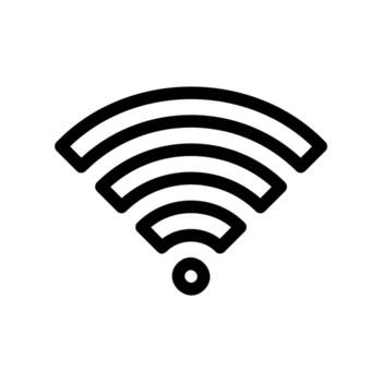 Wifi señal fuerza indicador icono en un sencillo negro contorno estilo vector