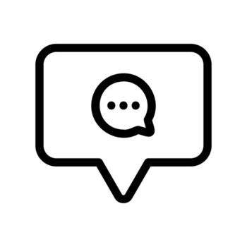 Chat Bubble Icon with Three Dots Indicating a Message or Comment vector
